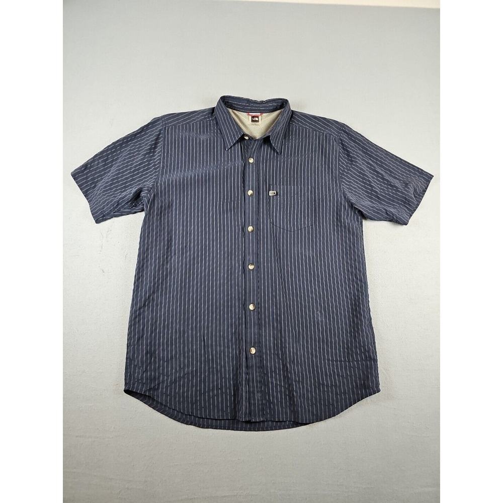 The North Face Men's Shirt Large Blue Modal Polyester Casual Golf Button Up